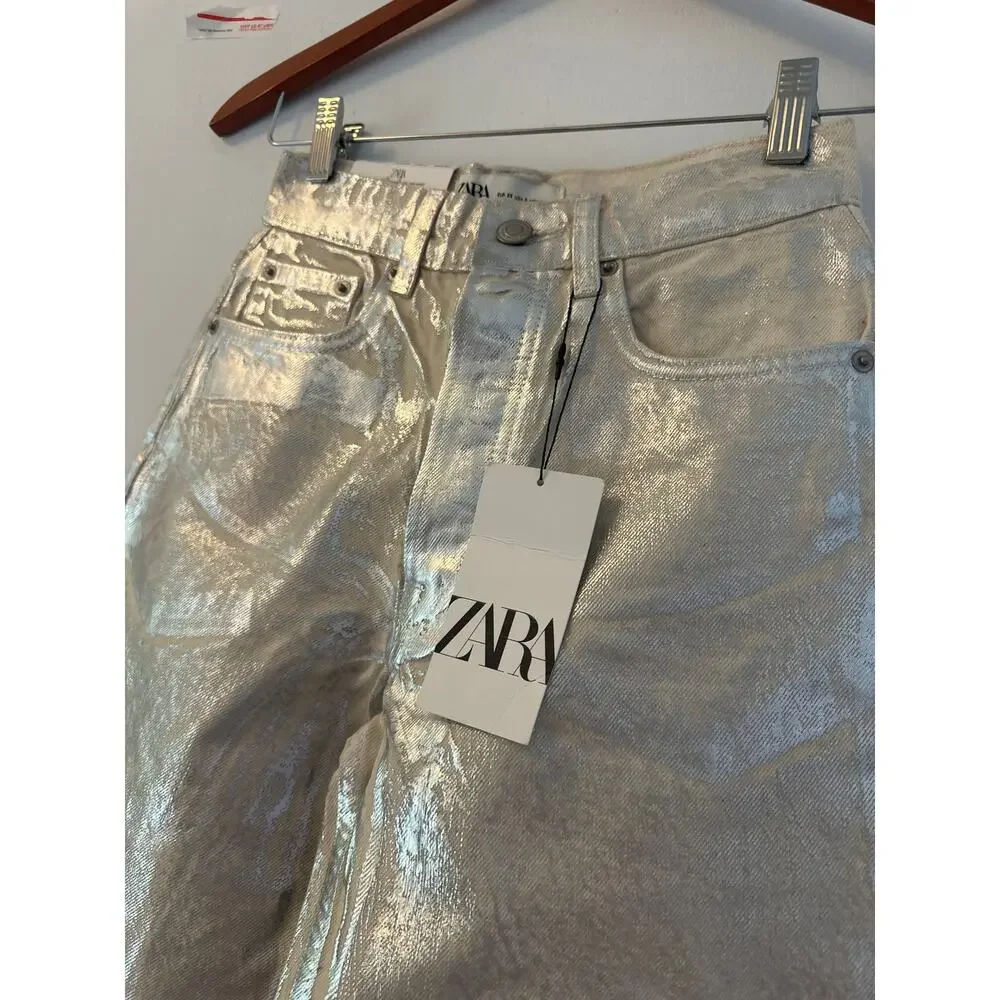 ZARA MID RISE BOYFRIEND JEANS Sz0 - Picture 5 of 12